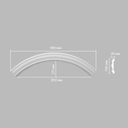 Радиус [1/4 круга] DECOMASTER 897902-120 (Rнар. 700 | Rвн. 600мм)
